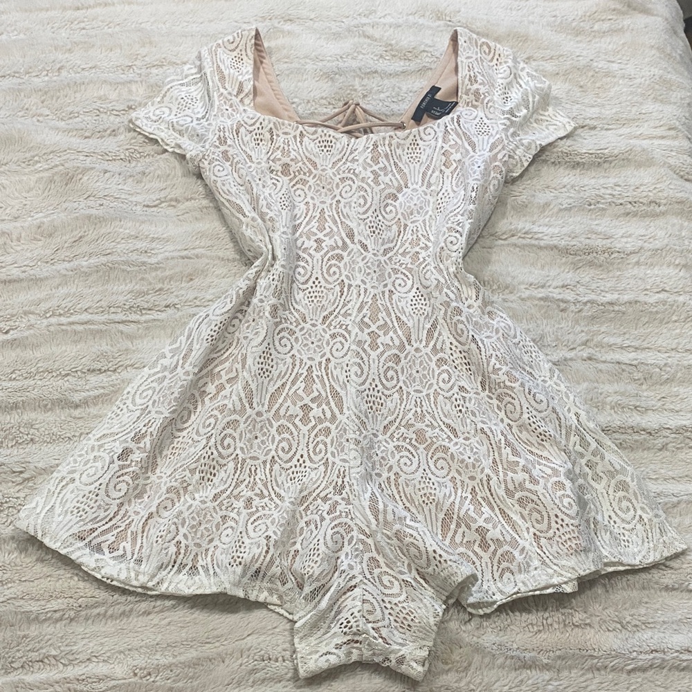 Forever 21 White Formal Fit and Flare Shorts